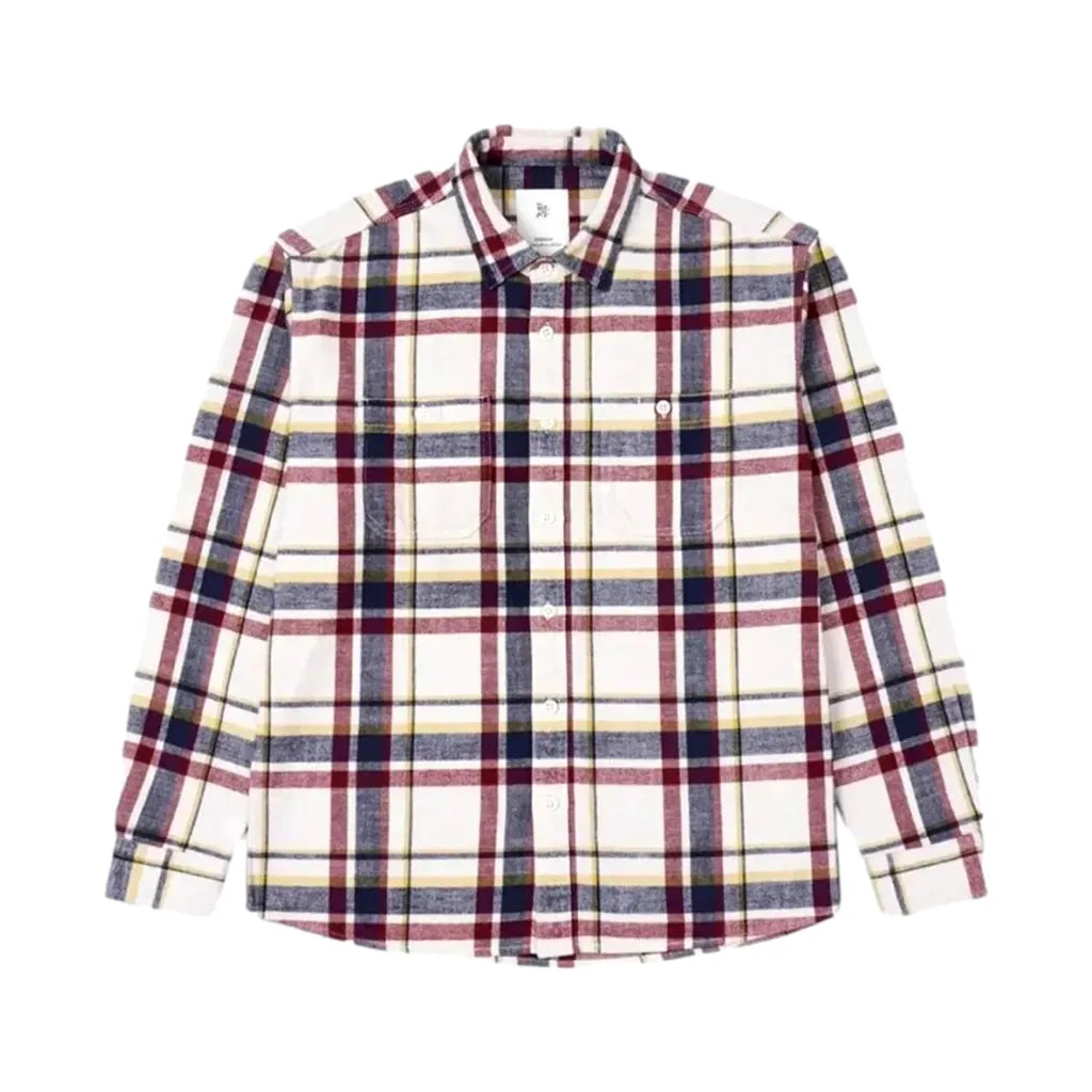 Stylish Checkered Jeans Shirt for Men - Red