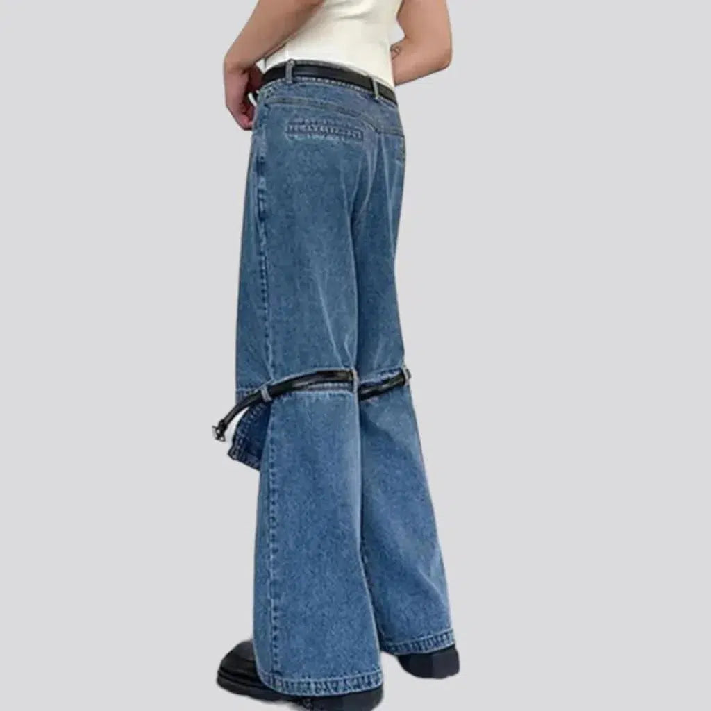 Floor-length men's detachable jeans