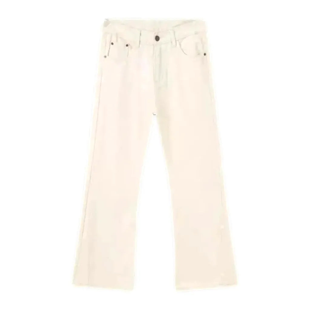 Mid-waist Bootcut Men's Jeans - White