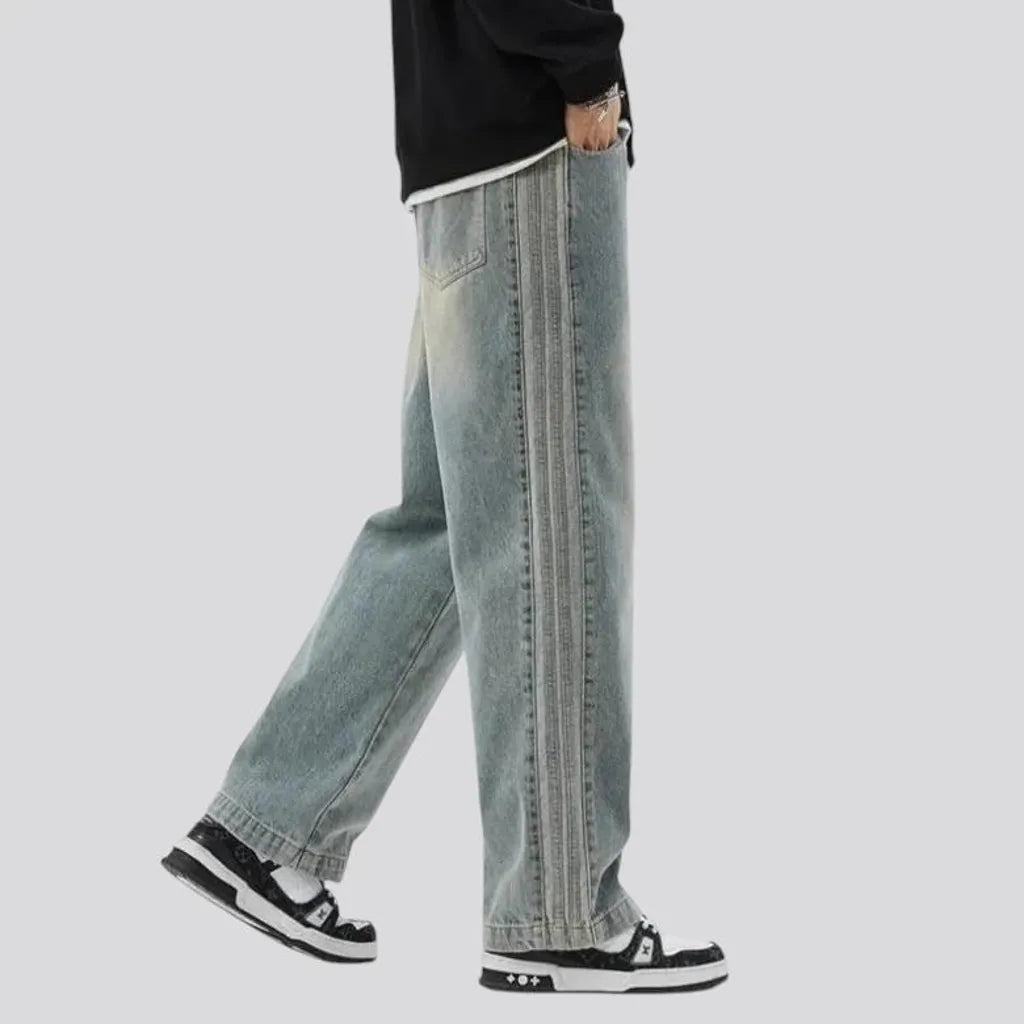 Faded wash and 90s style men's denim joggers