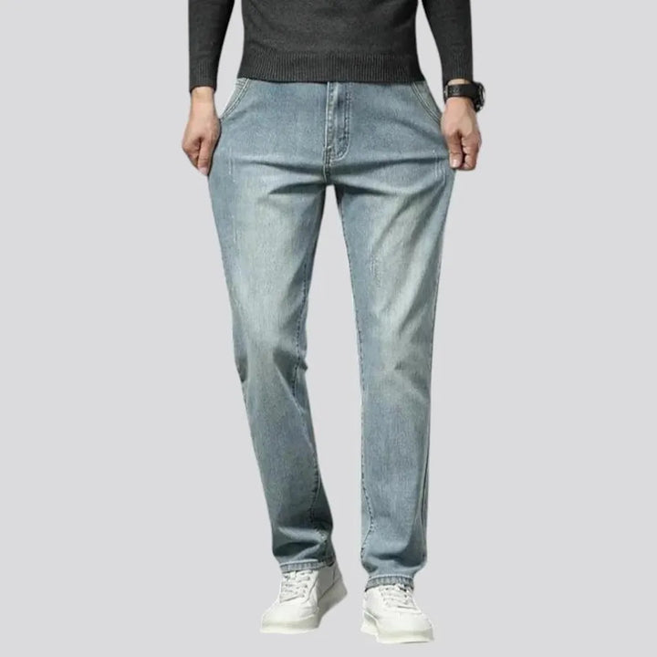 Casual stretchable narrow fit men's jeans