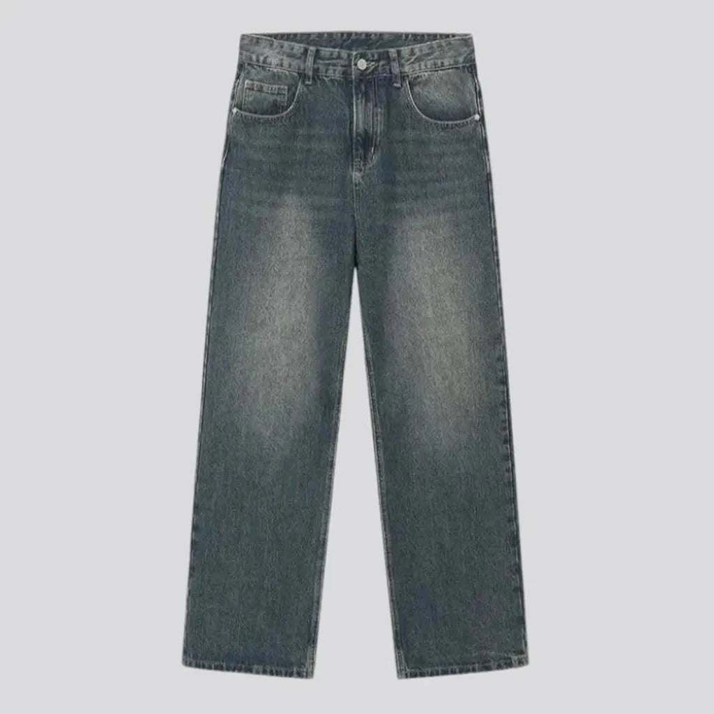 Mid rise baggy-fit men's jeans