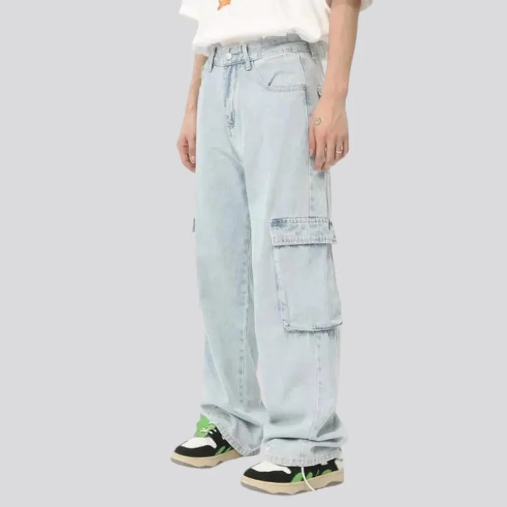 Stylish bleached fashion men's jeans