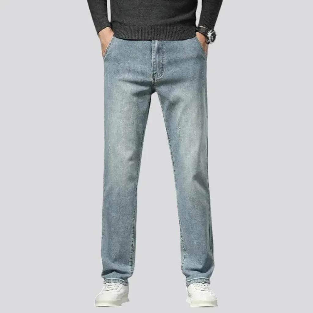 Casual stretchable narrow fit men's jeans