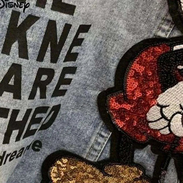 Mickey embroidery women's denim jacket