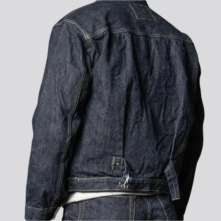 Back cinch regular fit men's jean jacket