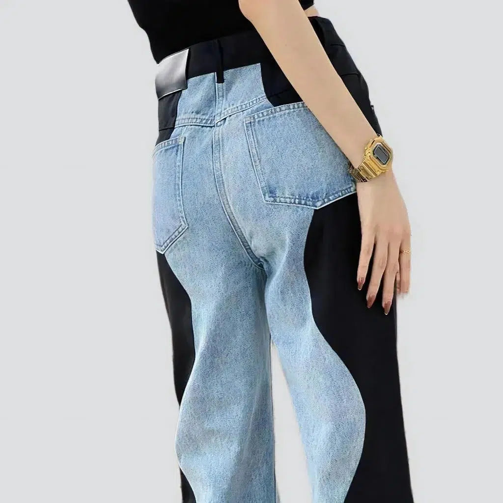 Wide-leg high-waist jeans
 for ladies