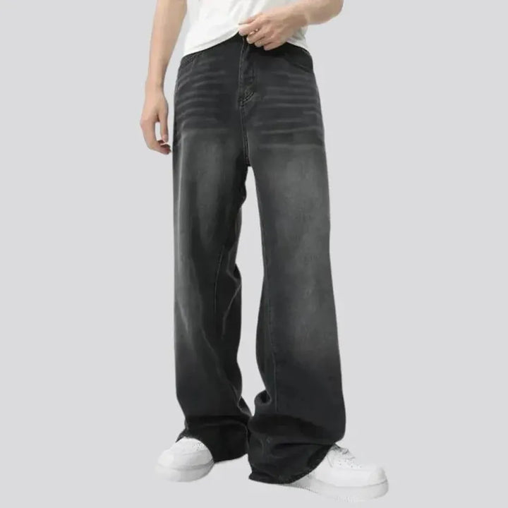 Creased men's fashion jeans