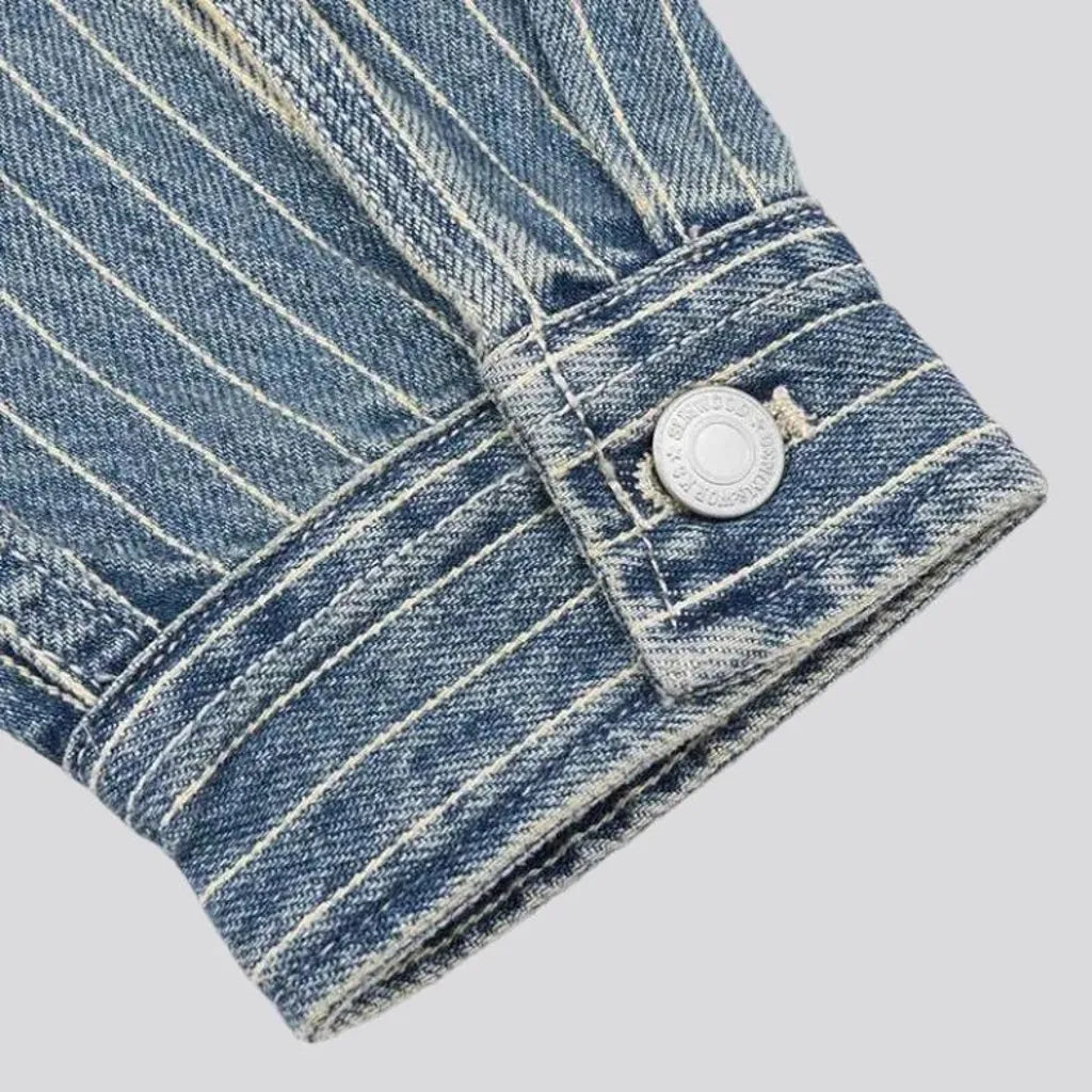 Stonewashed jean jacket
 for men