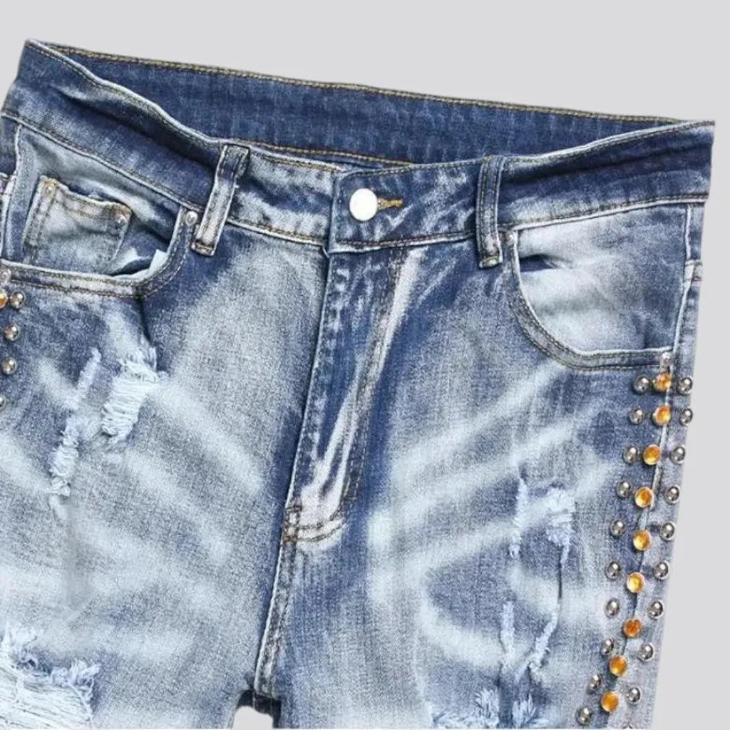 Skinny fit distressed men's jeans