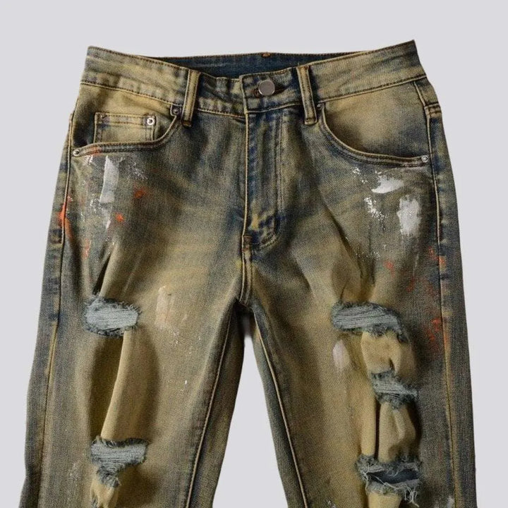 Distressed men's vintage jeans