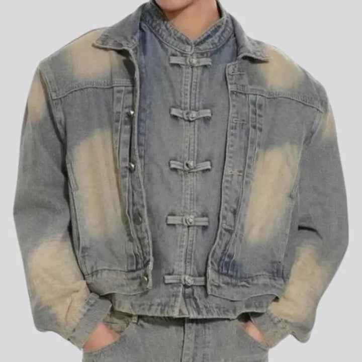 Light fashion vintage men's denim jacket