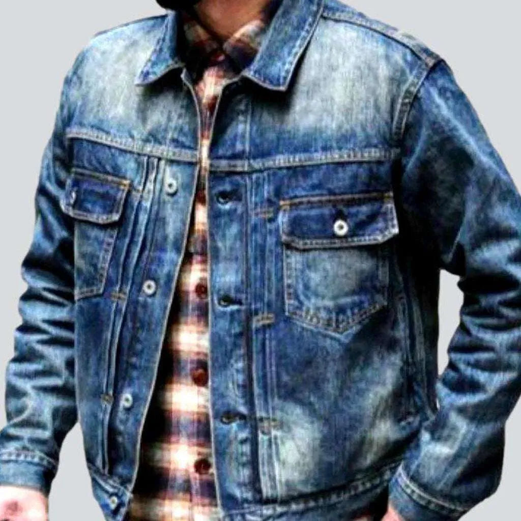 14oz self-edge men's jean jacket | Jeans4you.shop