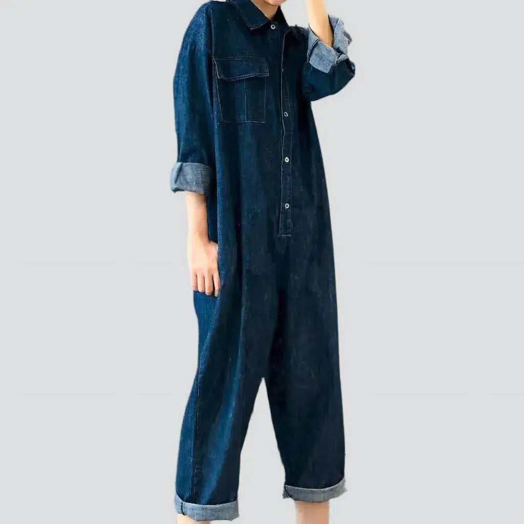 90s dark denim overall
 for women