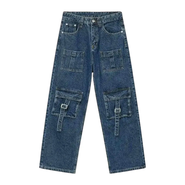 Boho Style Baggy Jeans for Men - Blue