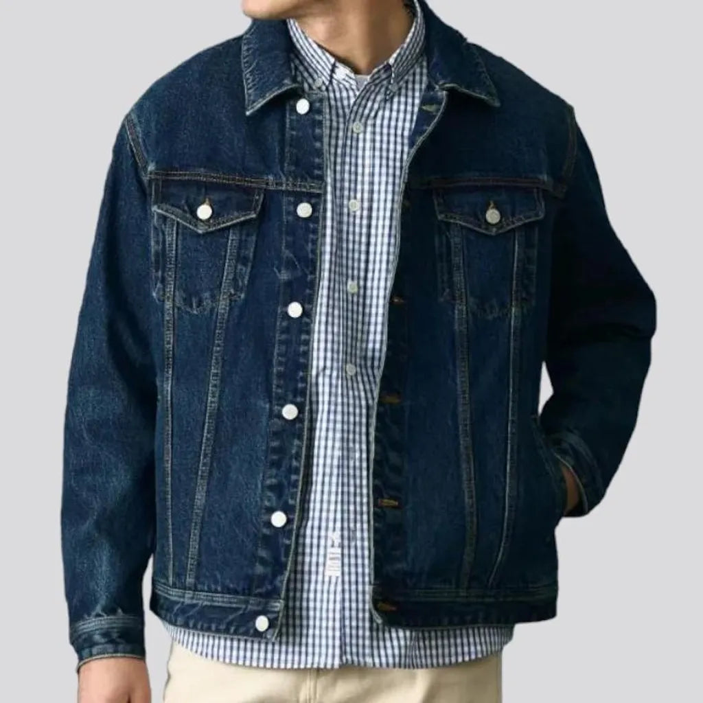 stonewashed, trucker, 12oz, flap-pockets, buttoned, men's jacket | Jeans4you.shop