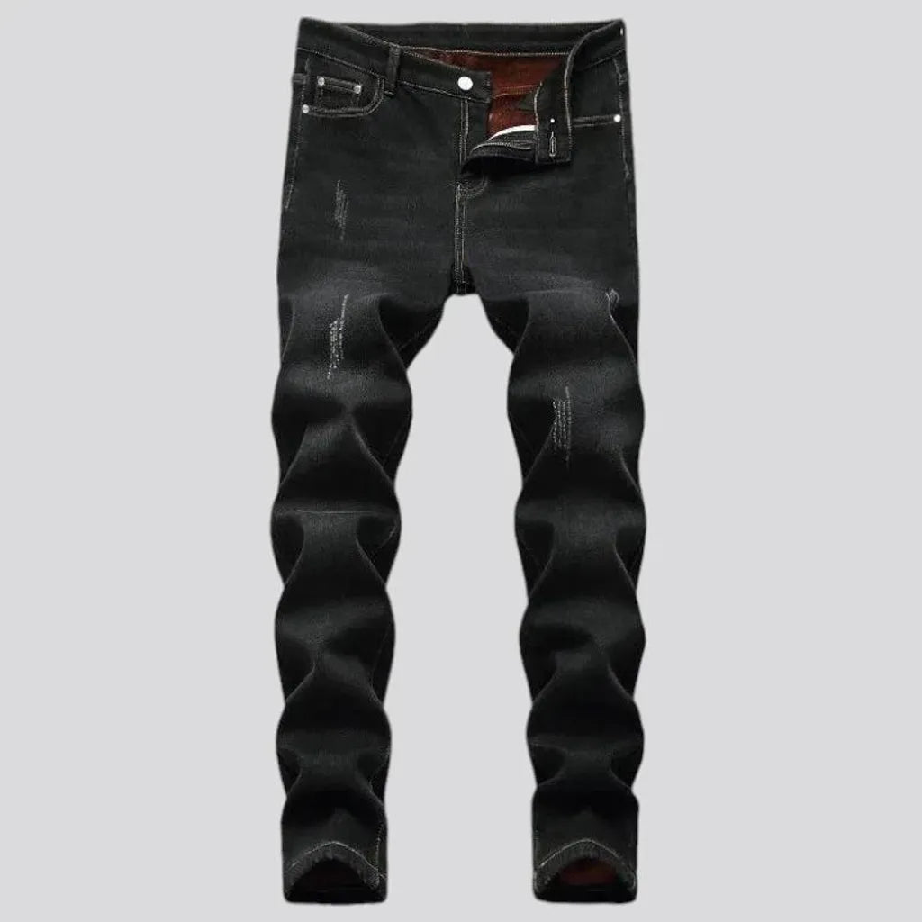 Skinny fit grinded men's jeans