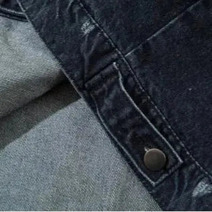 Painted oversized men's jeans jacket