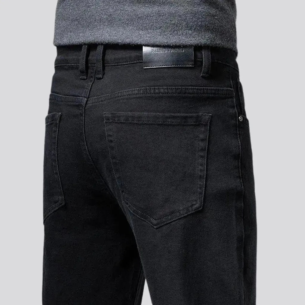 Casual straight cut high waist jeans for men