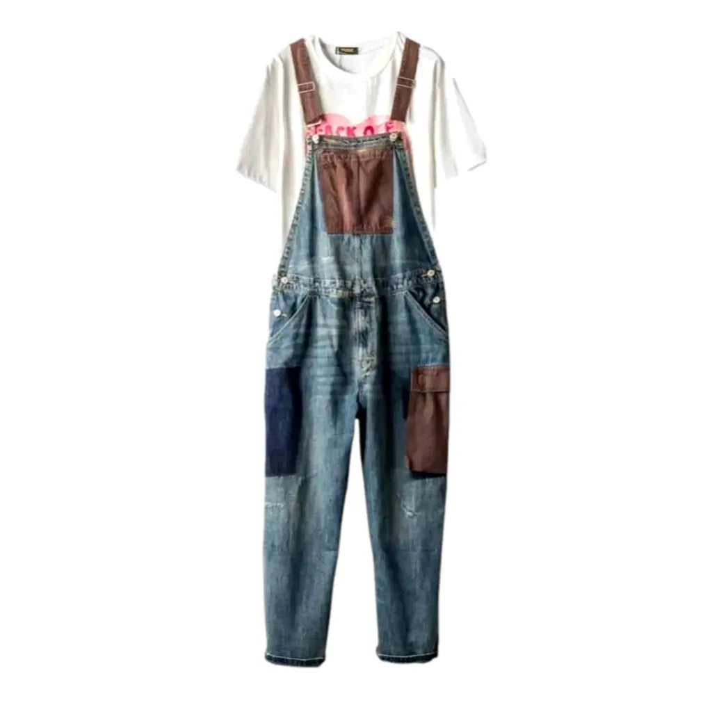 Vintage Cargo Style Men's Jean Dungaree - Blue