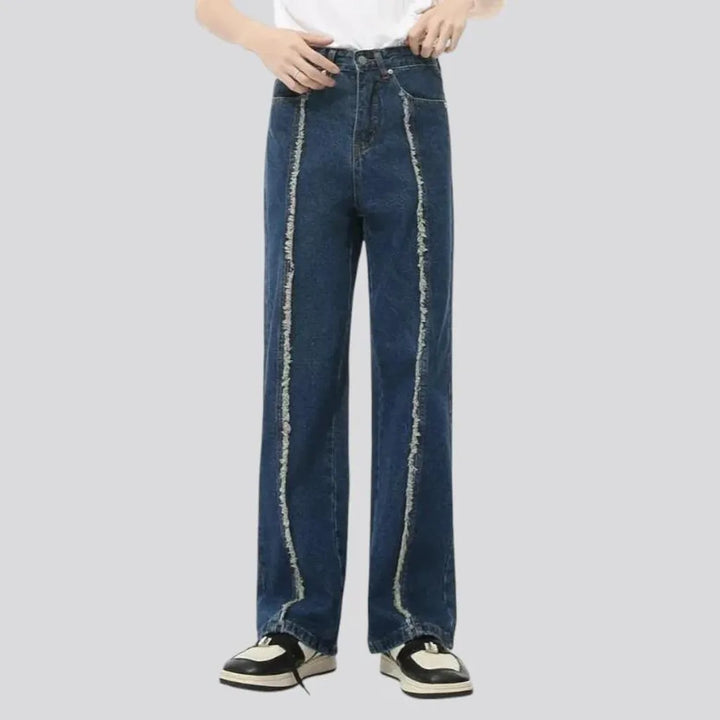 Vintage look medium rise men's jeans