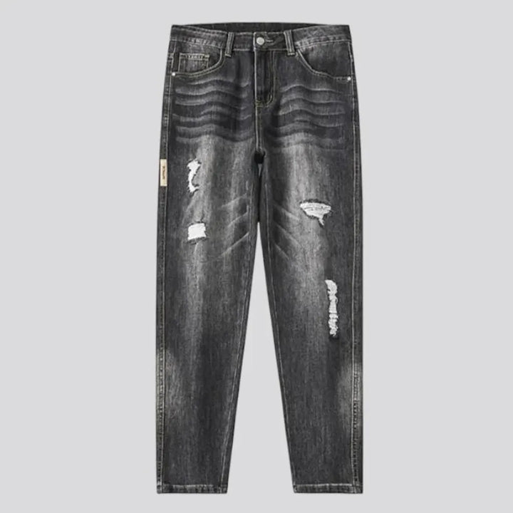 Elastic mid-rise men's jeans