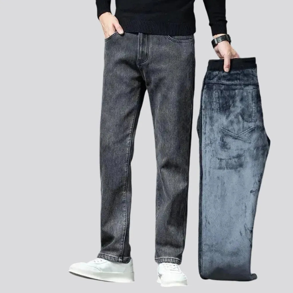 Mid-waist 90s style stretchable men's jeans