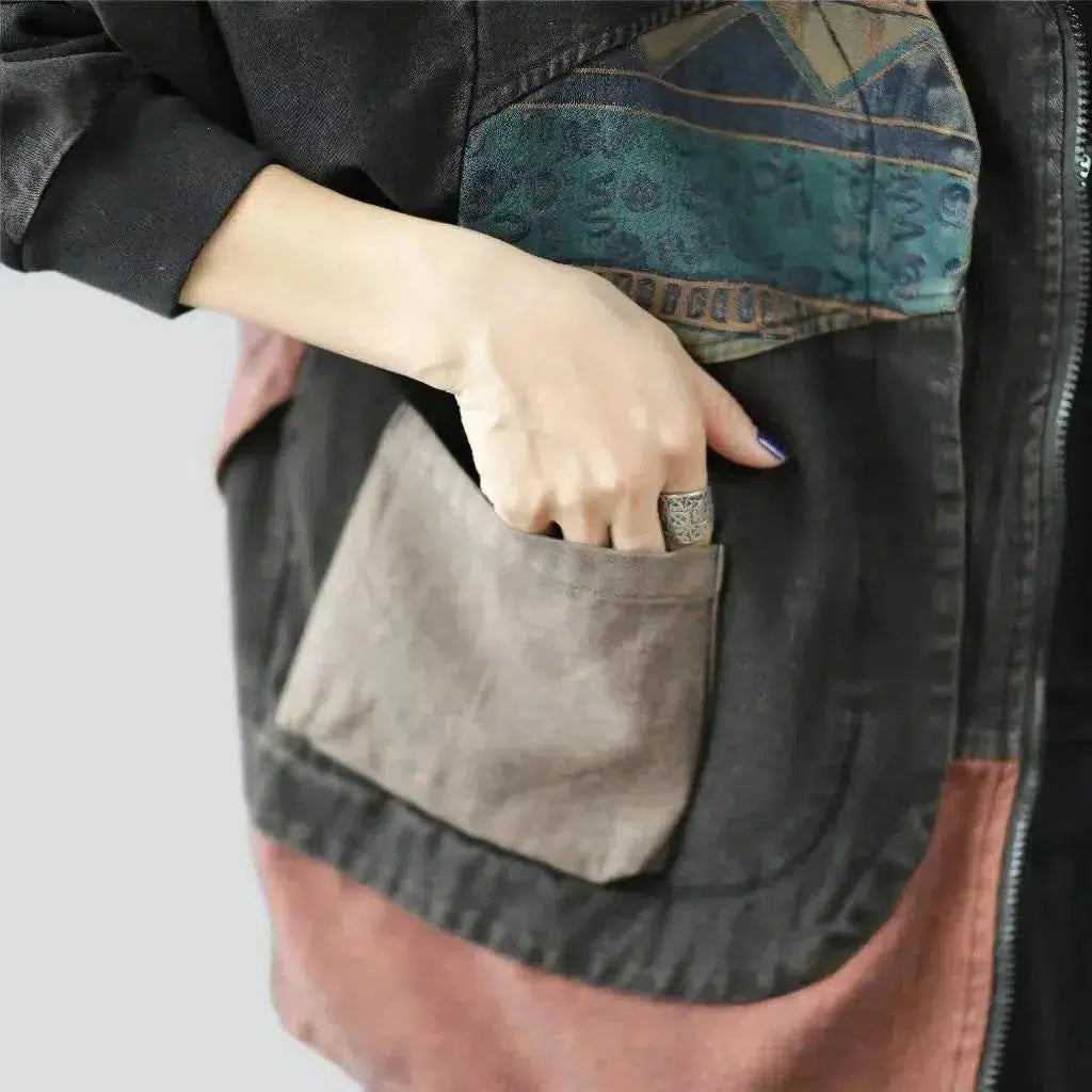 Fashion layered denim jacket
 for women