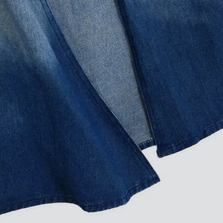 Mid-waist vintage women's jean skirt