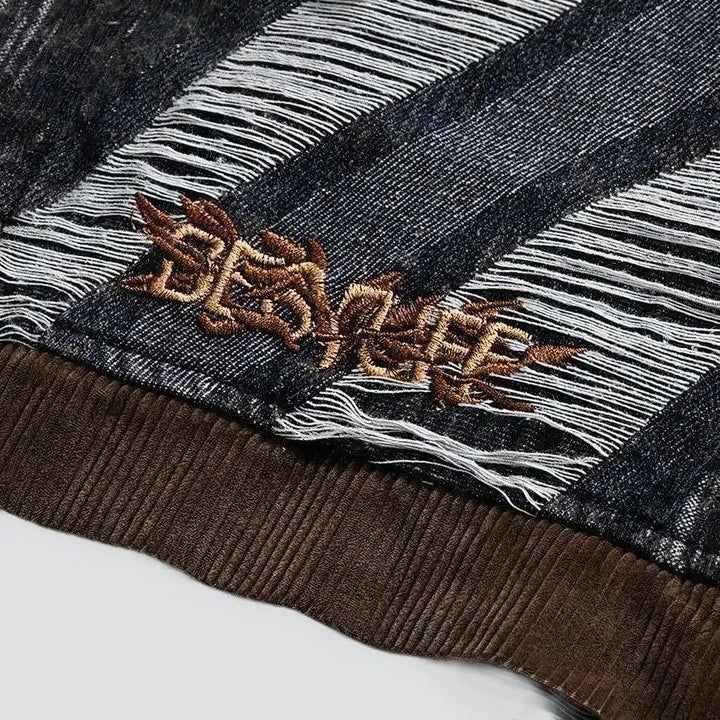 Painted distressed jean jacket