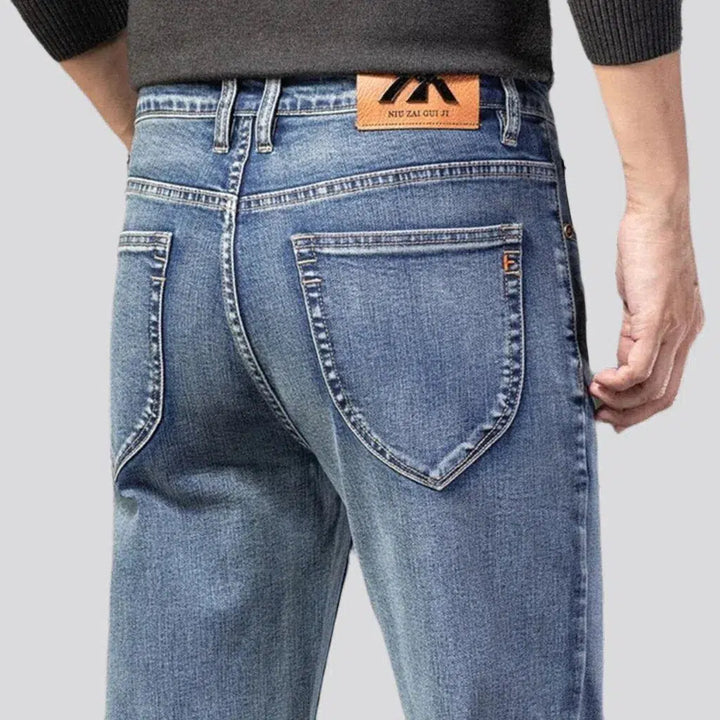 Tapered stonewashed jeans
 for men