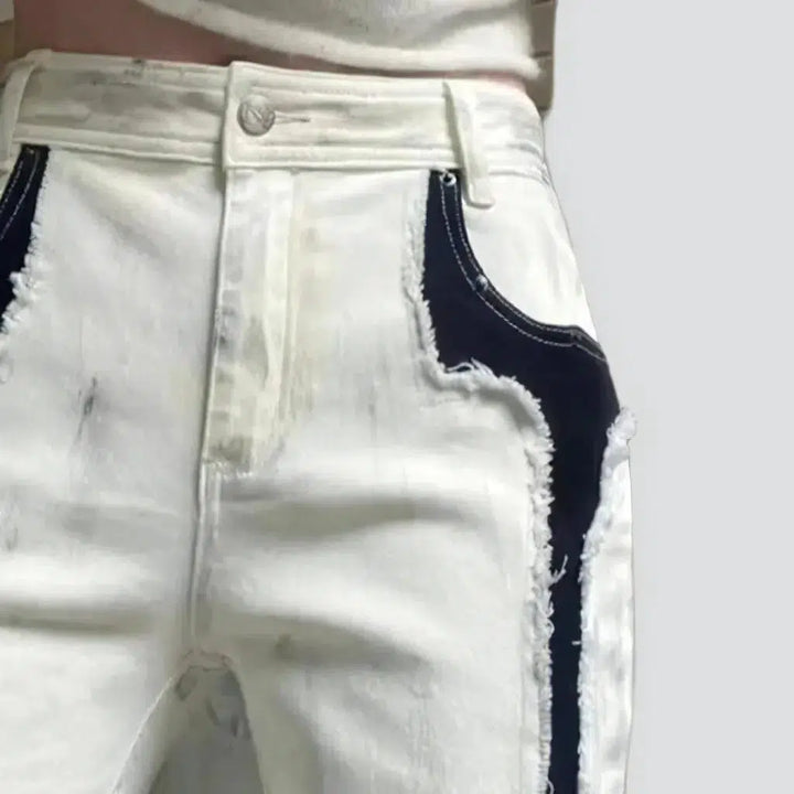 Vintage painted jeans
 for women