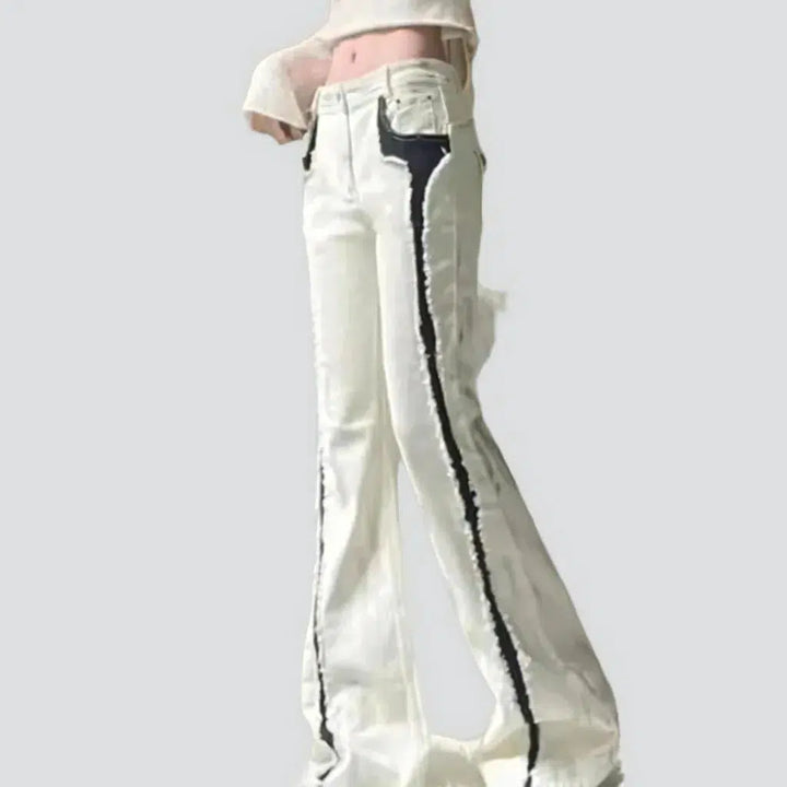 Vintage painted jeans
 for women