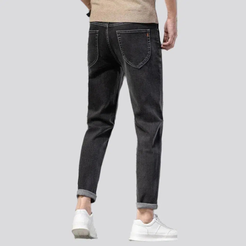 Tapered stonewashed jeans
 for men