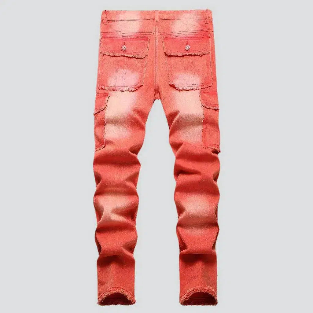 Distressed men's fashion jeans