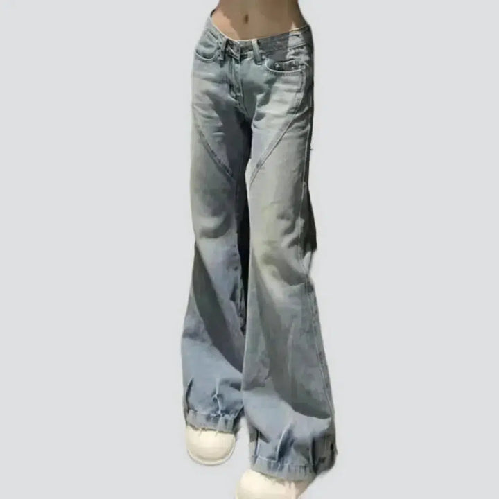 Low-waist women's sanded jeans