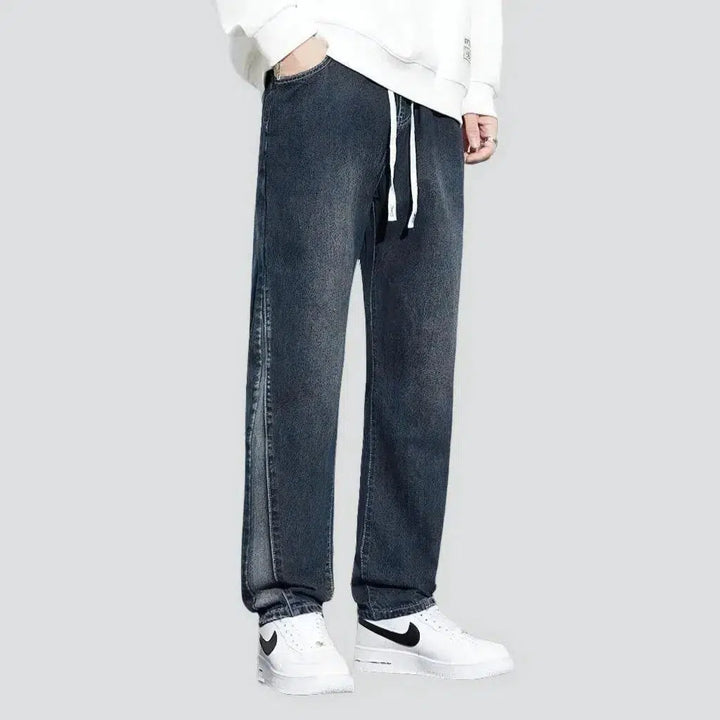 Elevated waistline baggy jeans