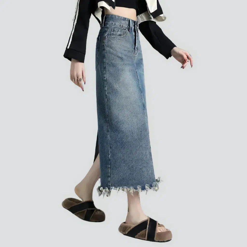 Vintage high-waist jean skirt