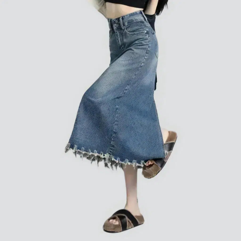 Vintage high-waist jean skirt
