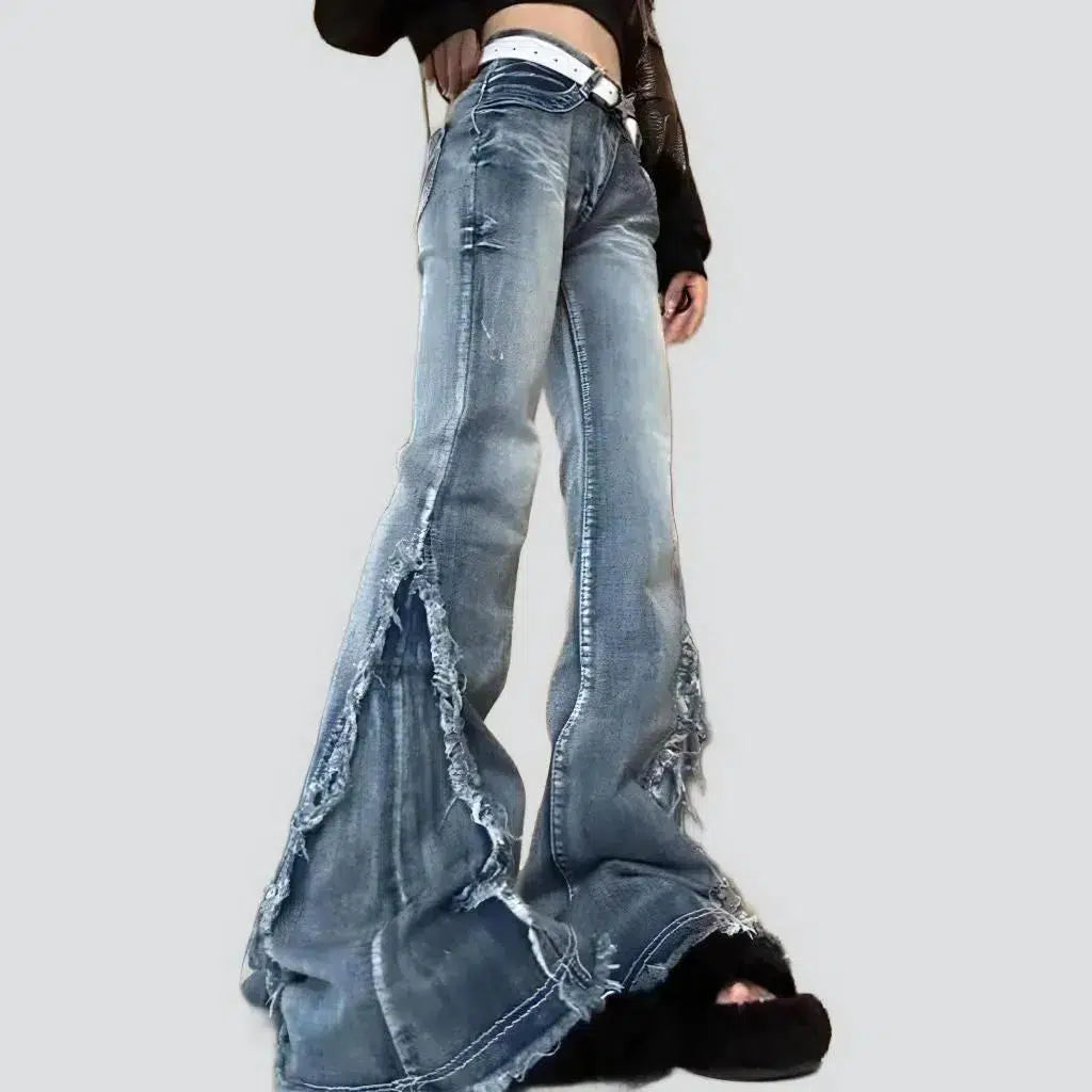 Distressed floor-length jeans
 for women