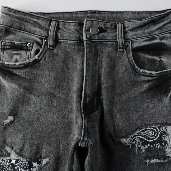 Street men's grey jeans