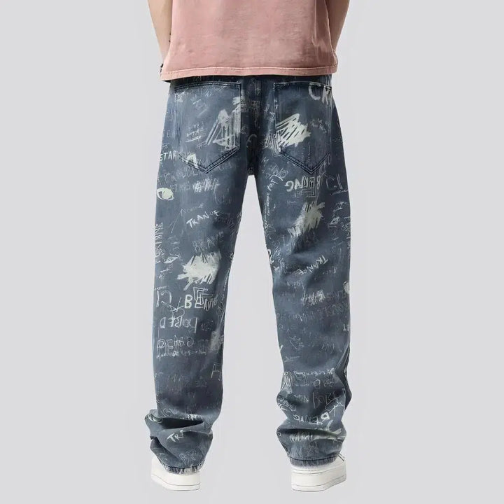 Street painted jeans
 for men