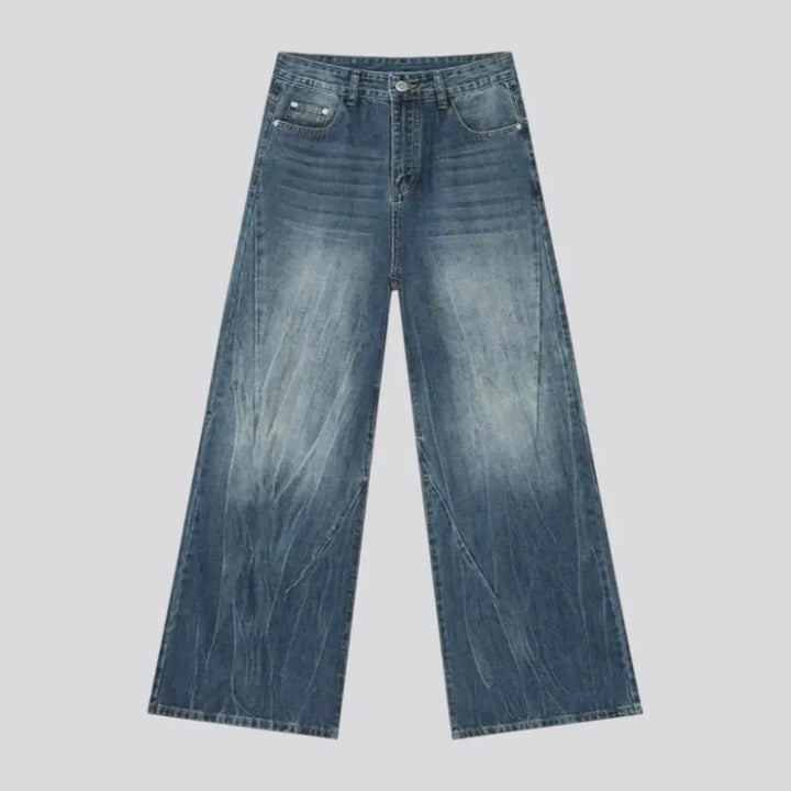 Stonewashed wide fit 90s men's jeans