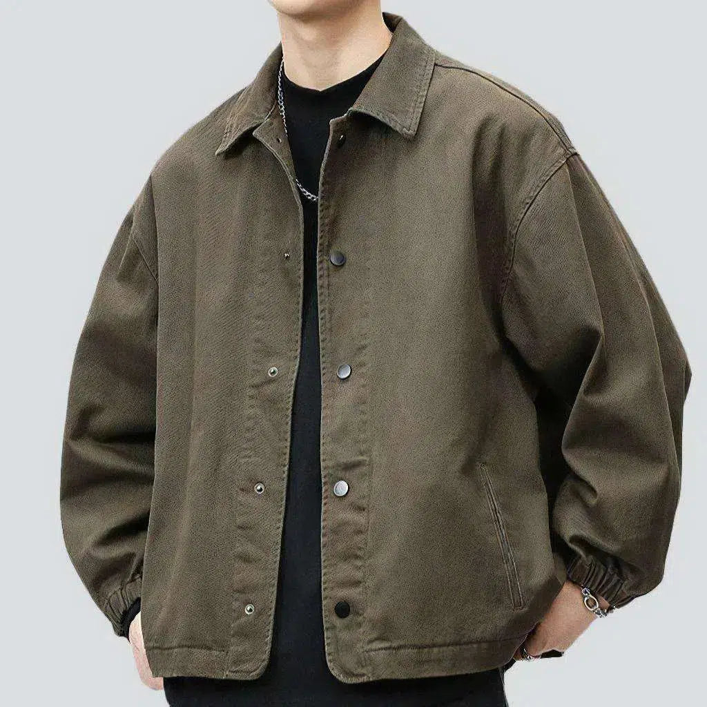 Dark oversized denim jacket
 for men
