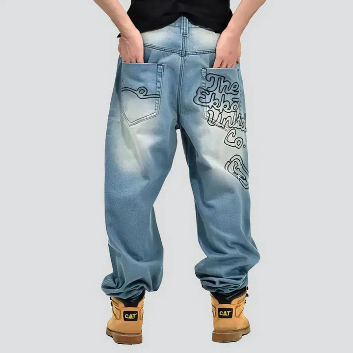 Baggy light-wash jeans
 for men