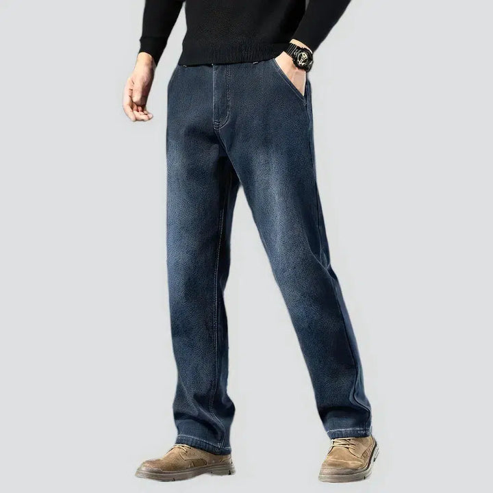 Thick men's high-waist jeans