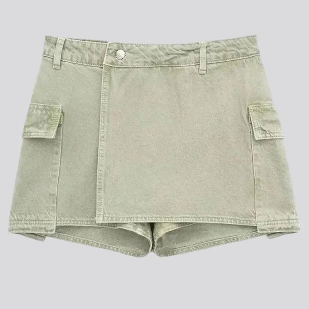 Mini cargo denim skort
 for ladies | Jeans4you.shop