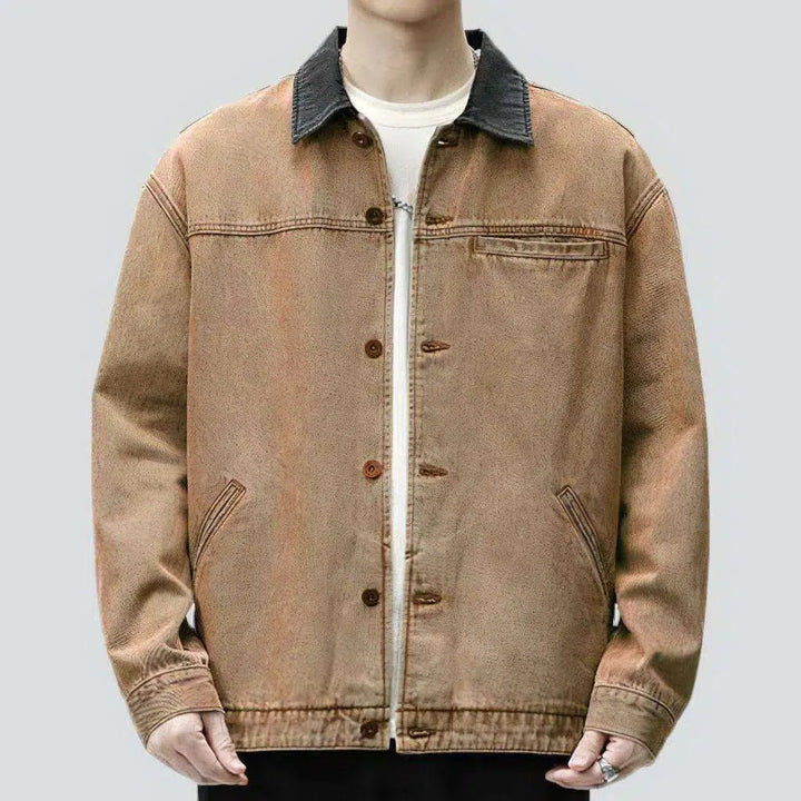 Color y2k jeans jacket
 for men