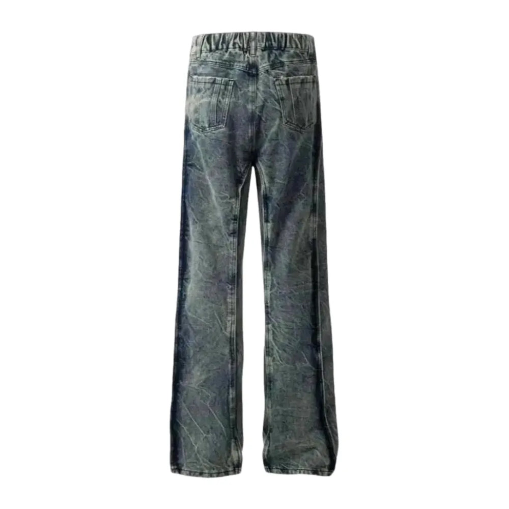 Mid Rise Baggy Boho Men's Jeans - Blue