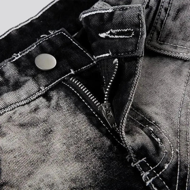Mini mid-waist women's jeans skort